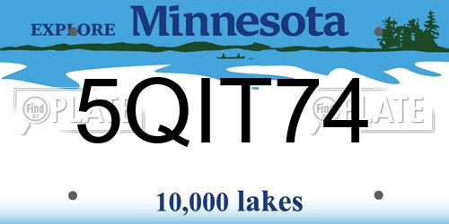 5QIT74 Minnesota License Plate