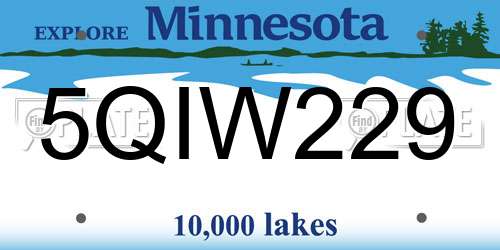 5QIW229 Minnesota License Plate