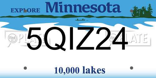 5QIZ24 Minnesota License Plate