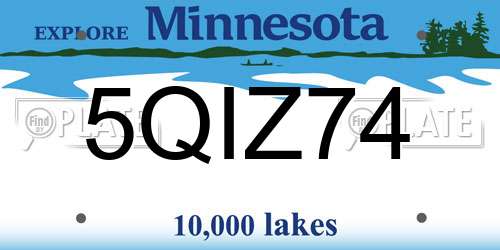5QIZ74 Minnesota License Plate