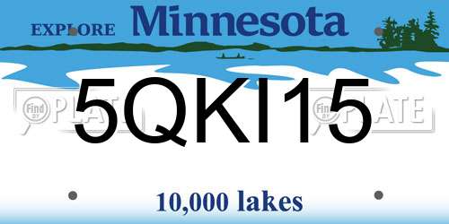 5QKI15 Minnesota License Plate