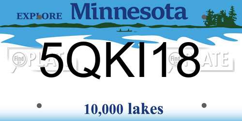 5QKI18 Minnesota License Plate