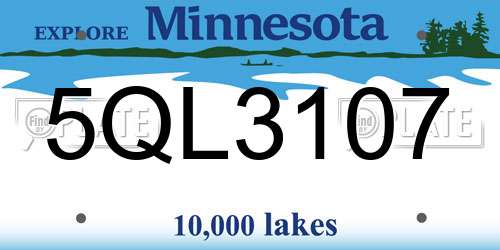 5QL3107 Minnesota License Plate
