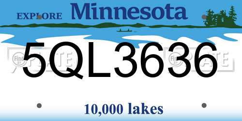 5QL3636 Minnesota License Plate