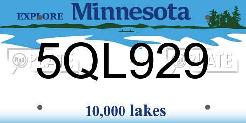 5QL929 Minnesota License Plate