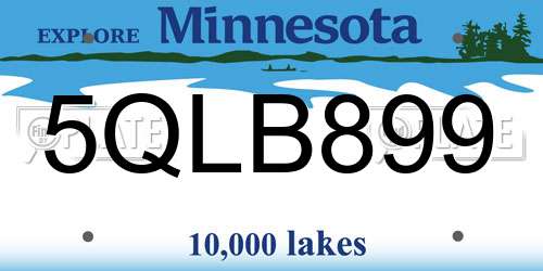 5QLB899 Minnesota License Plate