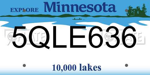 5QLE636 Minnesota License Plate