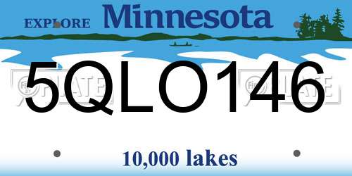 5QLO146 Minnesota License Plate