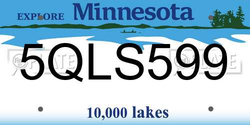 5QLS599 Minnesota License Plate