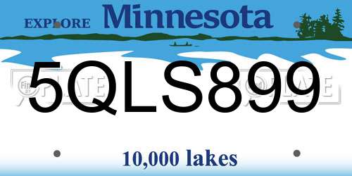 5QLS899 Minnesota License Plate