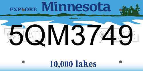 5QM3749 Minnesota License Plate