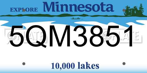 5QM3851 Minnesota License Plate