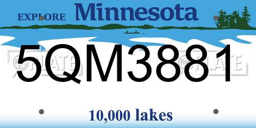 5QM3881 Minnesota License Plate