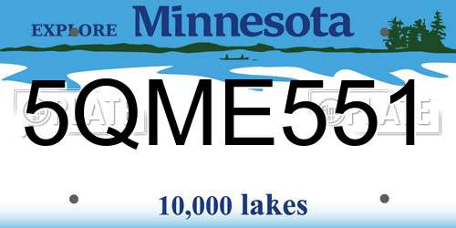 5QME551 Minnesota License Plate