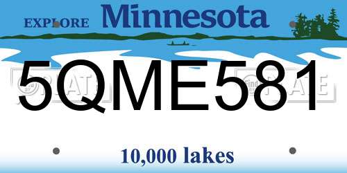 5QME581 Minnesota License Plate
