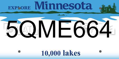 5QME664 Minnesota License Plate