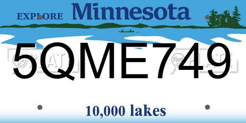 5QME749 Minnesota License Plate