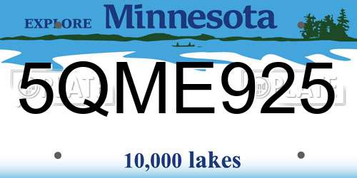 5QME925 Minnesota License Plate