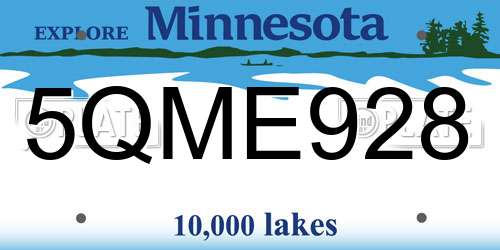 5QME928 Minnesota License Plate