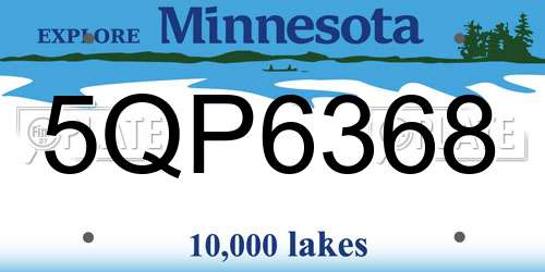 5QP6368 Minnesota License Plate