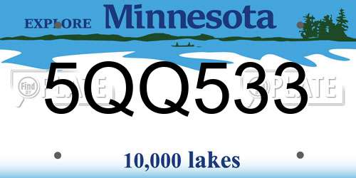 5QQ533 Minnesota License Plate