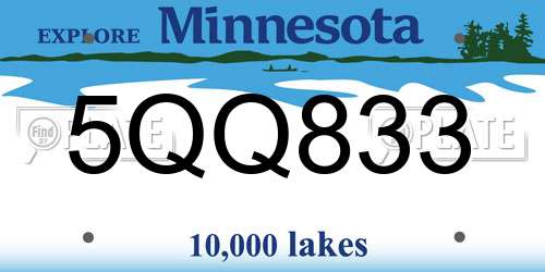 5QQ833 Minnesota License Plate