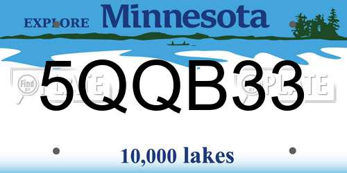 5QQB33 Minnesota License Plate