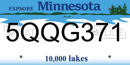 5QQG371 Minnesota License Plate