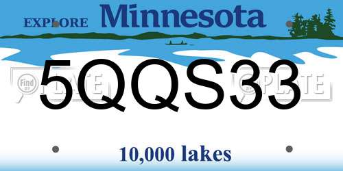 5QQS33 Minnesota License Plate