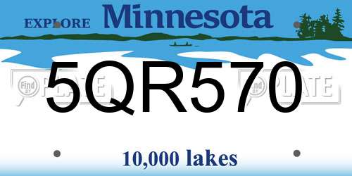 5QR570 Minnesota License Plate