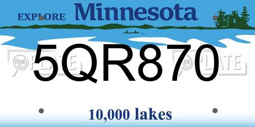 5QR870 Minnesota License Plate