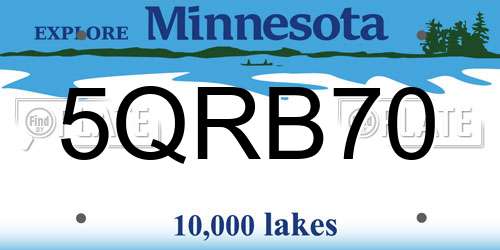 5QRB70 Minnesota License Plate