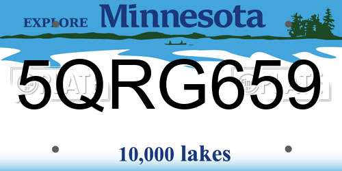 5QRG659 Minnesota License Plate
