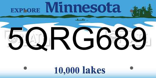 5QRG689 Minnesota License Plate