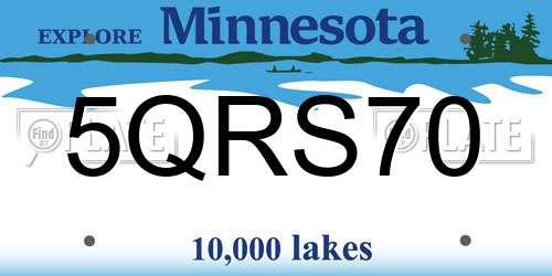 5QRS70 Minnesota License Plate