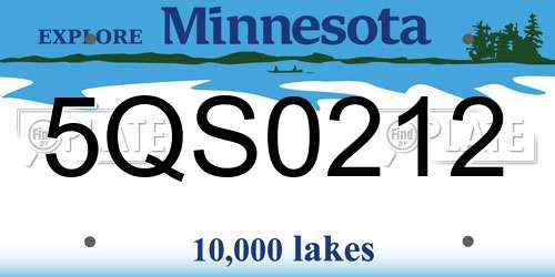 5QS0212 Minnesota License Plate