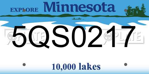 5QS0217 Minnesota License Plate
