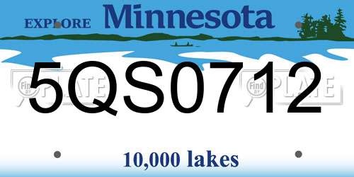 5QS0712 Minnesota License Plate