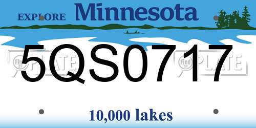 5QS0717 Minnesota License Plate