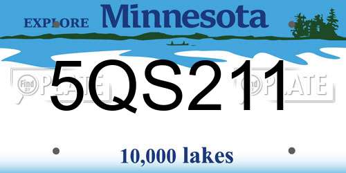 5QS211 Minnesota License Plate