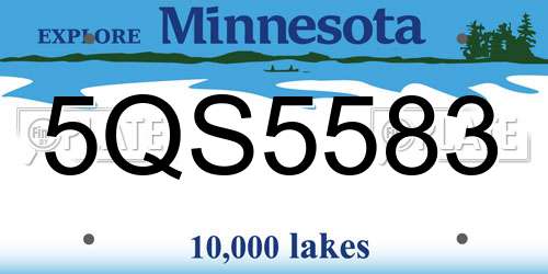 5QS5583 Minnesota License Plate