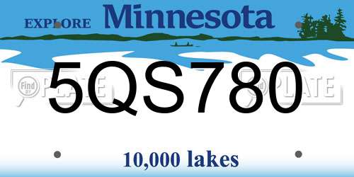 5QS780 Minnesota License Plate