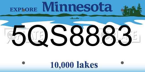 5QS8883 Minnesota License Plate