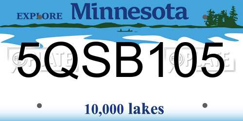 5QSB105 Minnesota License Plate