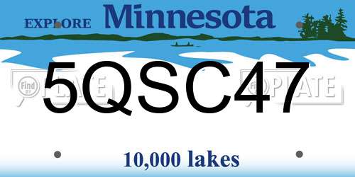 5QSC47 Minnesota License Plate
