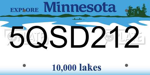 5QSD212 Minnesota License Plate