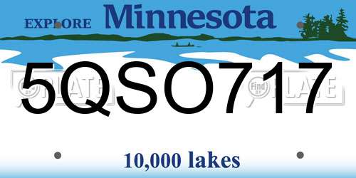 5QSO717 Minnesota License Plate