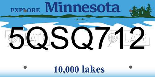 5QSQ712 Minnesota License Plate