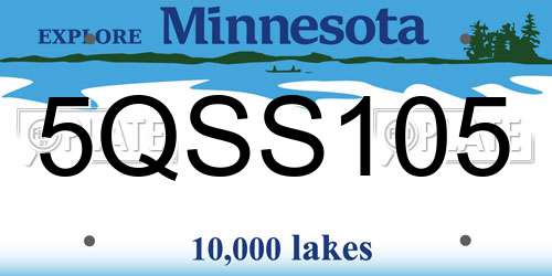 5QSS105 Minnesota License Plate