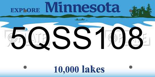 5QSS108 Minnesota License Plate